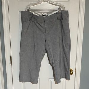 Plus Size Grey Cropped Dress Pants